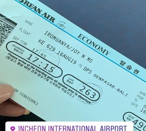 Korean Air Boarding pass