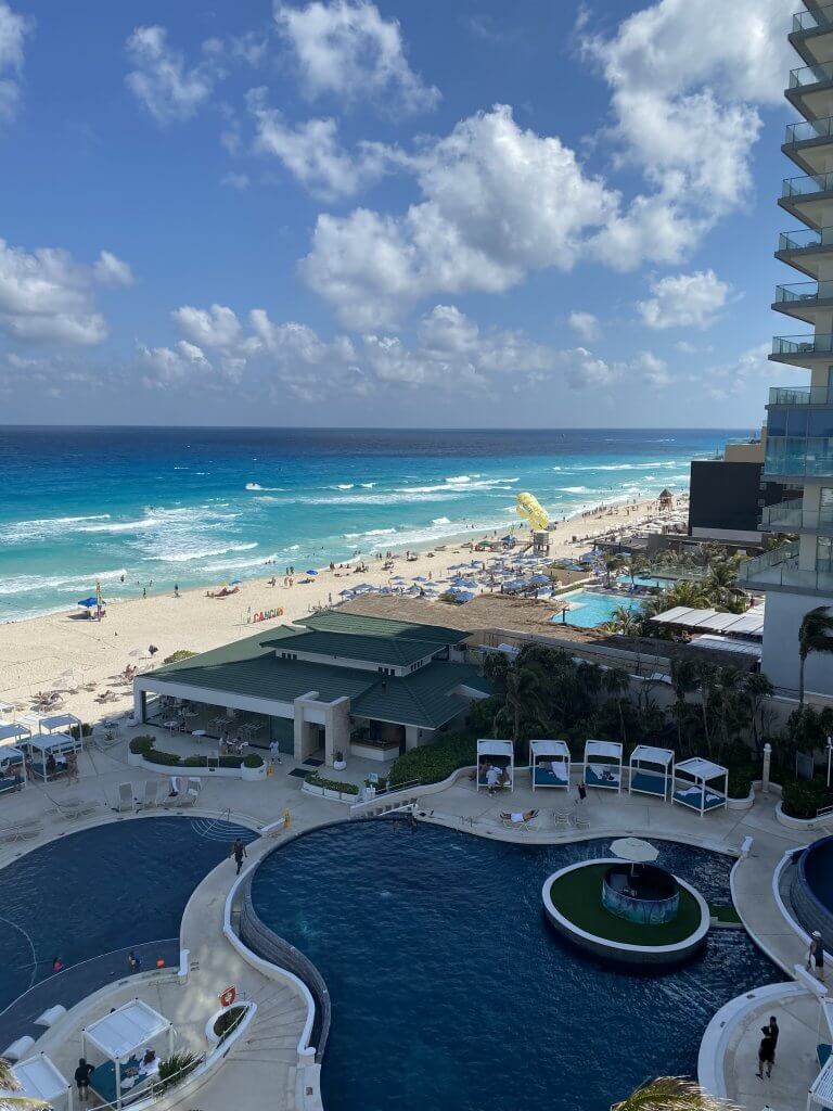 View of Sandos Cancun beach from my room